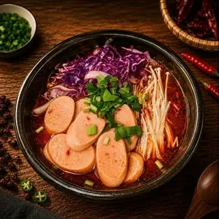 Mì cay xúc xích - 40.000 ₫ tại Mì Cay Nhà Béo - Đường Số 17
