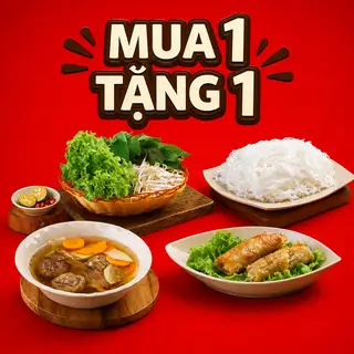 [1 TẶNG 1] Mua Bún chả HN tặng Nem rán - 58.000 ₫ tại Bún Chả Hà Nội 1982 - Cô Giang