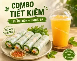 Hình ảnh Combo 1 suất phở cuốn  5 cái To +1 Nước ép 