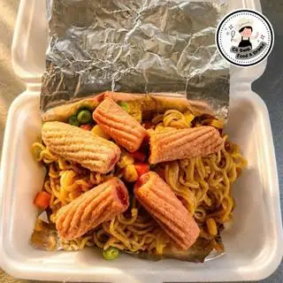 Hình ảnh Mì trộn mực xoắn