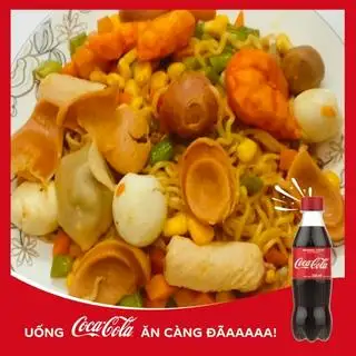 Hình ảnh mì trộn tôm viên+mì trộn rau củ 
