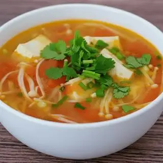 Canh đậu hủ nấu nấm kim châm - 31.000 ₫ tại Mì cay Cherry's - Cơm & Chân Gà - Huỳnh Khương An