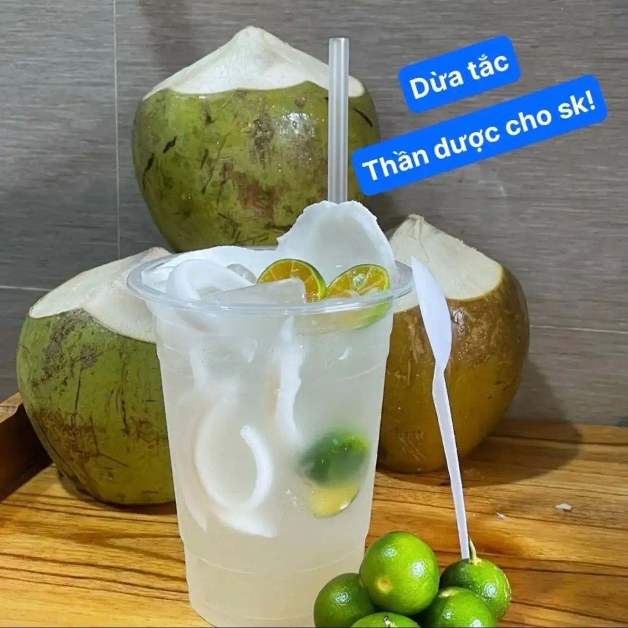 Dừa tắc - 48.000 ₫ tại Trà Bí Đao Kệ - Trà Sâm Bí Đao & Bánh Mì Chả Cá Nóng - Ngô Tất Tố