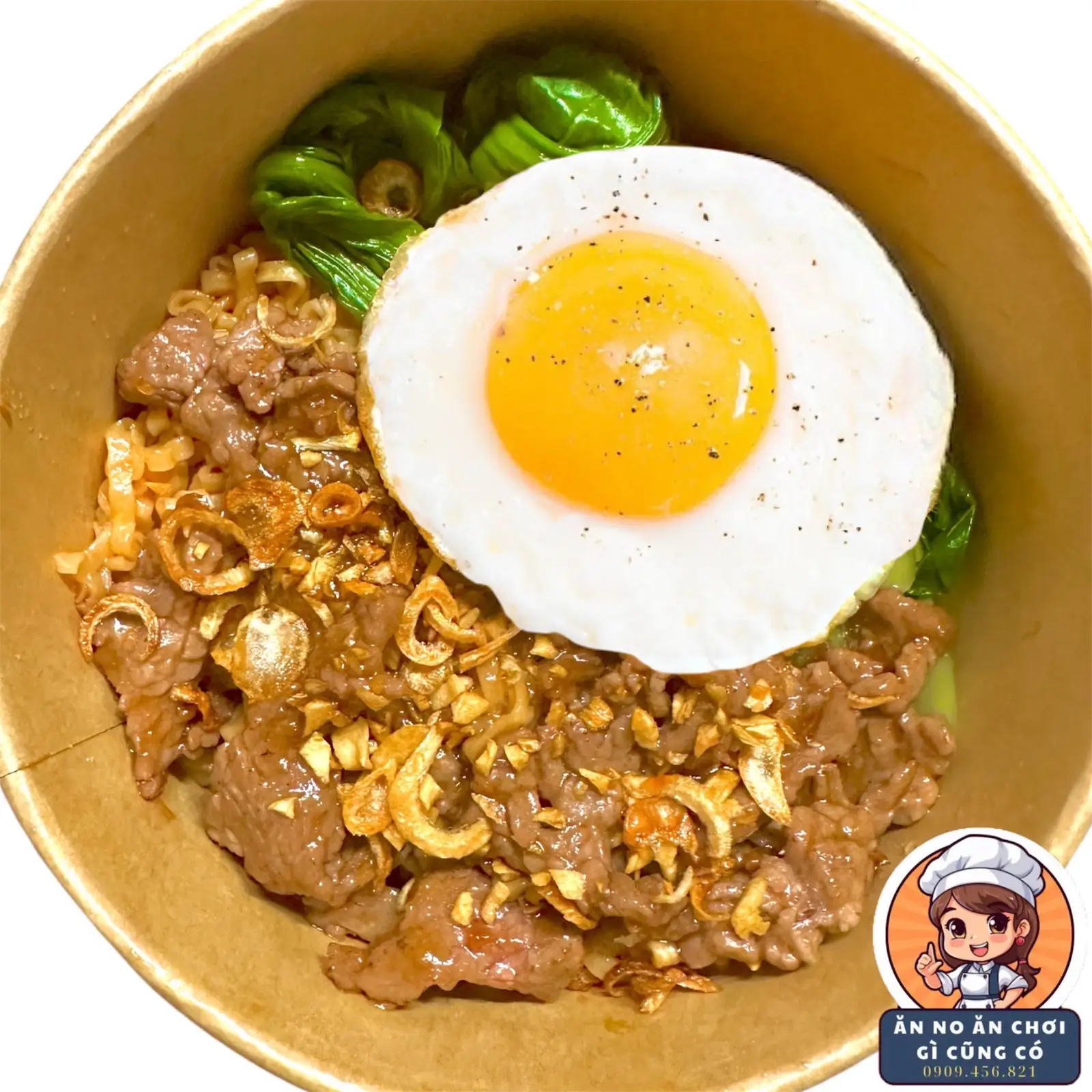 Mì Trộn Bò Xào + Ốp La - 55.000 ₫ tại Angel Liu - Mì Trộn Sủi Cảo Hoành Thánh, Mì Cay & Miến Trộn - Lê Ngã