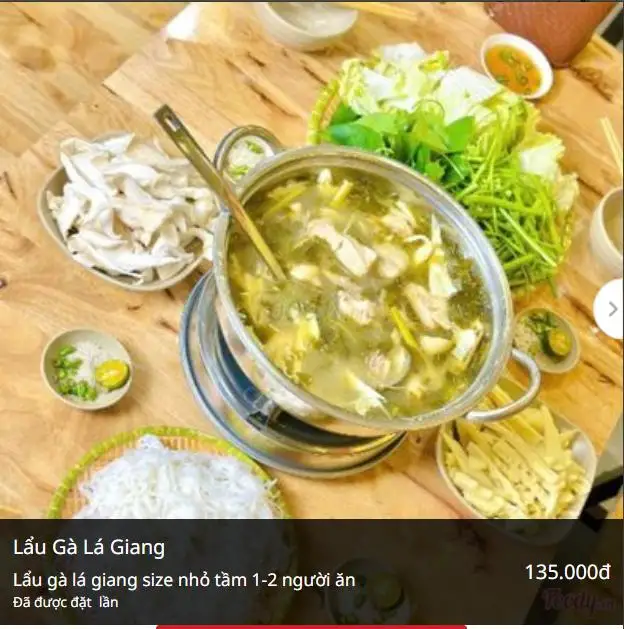 Lẩu gà lá giang - 159.000 ₫ tại Lẩu Quê - Lẩu Gà Lá É & Lẩu Ếch Măng Cay - Đường Số 1 