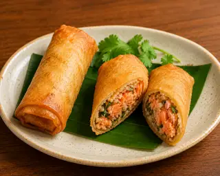 Chả Giò nhân cá hồi ( 2 cuốn )  - 30.000 ₫ tại Bún Thái & Cơm Văn Phòng Nhà Nàng SA - Nguyễn Bình