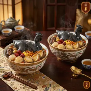 Hình ảnh Combo 3: 2 món gà ác tiềm bào ngư ngự thiện