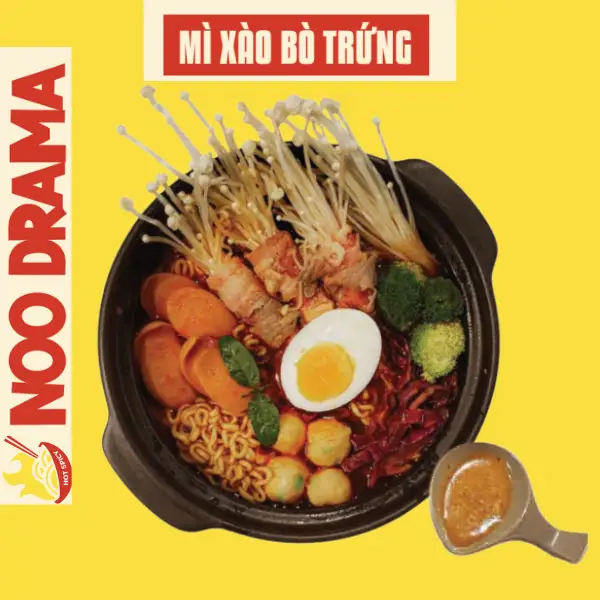 MÌ XÀO BÒ TRỨNG - 75.000 ₫ tại Noo Drama - Mì Cay, Mì Tương Đen & Mì Xào Hàn Quốc - Lê Văn Sỹ