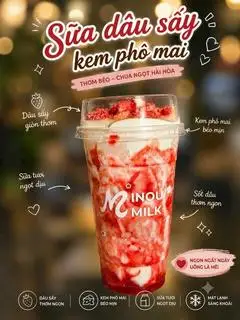 Hình ảnh Sữa dâu sấy kem cheese