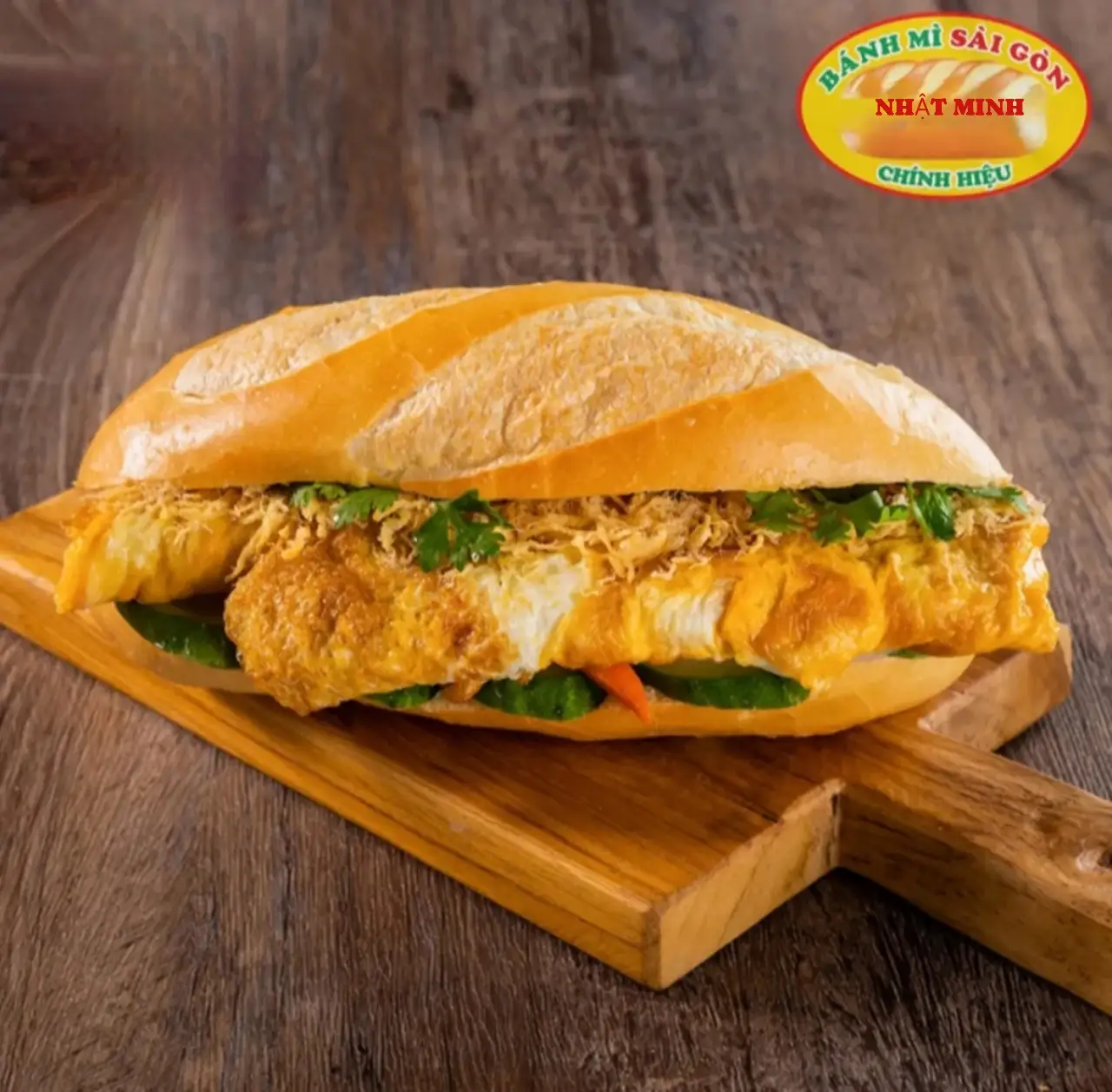 Hình ảnh Bánh Mì Pate  2 Trứng + Ruốc