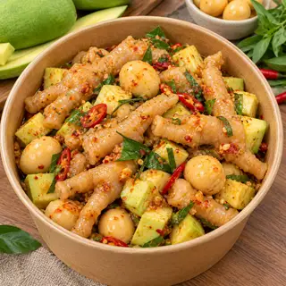 Hình ảnh Chân gà sốt Thái mix trứng non