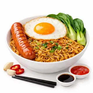Mì Trộn Trứng Xúc Xích Chay - 39.000 ₫ tại Bếp Chay Chinh - Nguyễn Văn Nghi