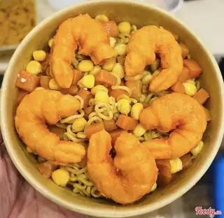 Hình ảnh mì trộn tôm con