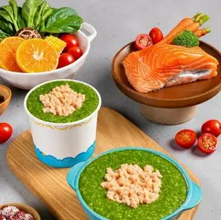 Hình ảnh Cháo cá hồi sốt bơ