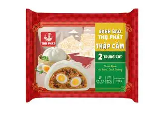 Hình ảnh Bánh Bao Nhân Thịt Heo 2 Trứng Cút (Gói 4 cái)