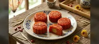Hình ảnh Set 5 bánh trung thu xôi gấc nhân trứng