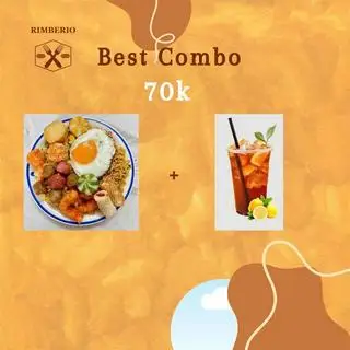 Hình ảnh Combo mì trộn full topping 1 mì - trà chanh