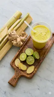Mía ép với chanh, gừng (sugar cane mixed with lime, ginger) - 15.000 ₫ tại Cane - Mía Mix Nghê, Mía Mix Gừng & Mía Mix Củ Dền - Nguyễn Văn Hưởng