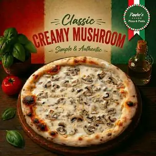 Pizza Sốt Kem Nấm | Creamy Mushroom Pizza - 249.000 ₫ tại Paulie's Pizza & Pasta - Pizza Men Chua Lò Củi - Lê Văn Sỹ