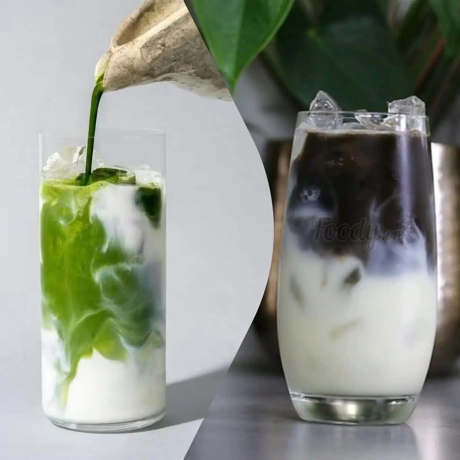 Hình ảnh Cb 2 ly (Matcha Latte & Houjicha Latte) 