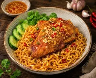 Mì Trộn gà sốt mắm Tỏi  - 52.900 ₫ tại Cơm & Mì Trộn - Nguyễn Trãi