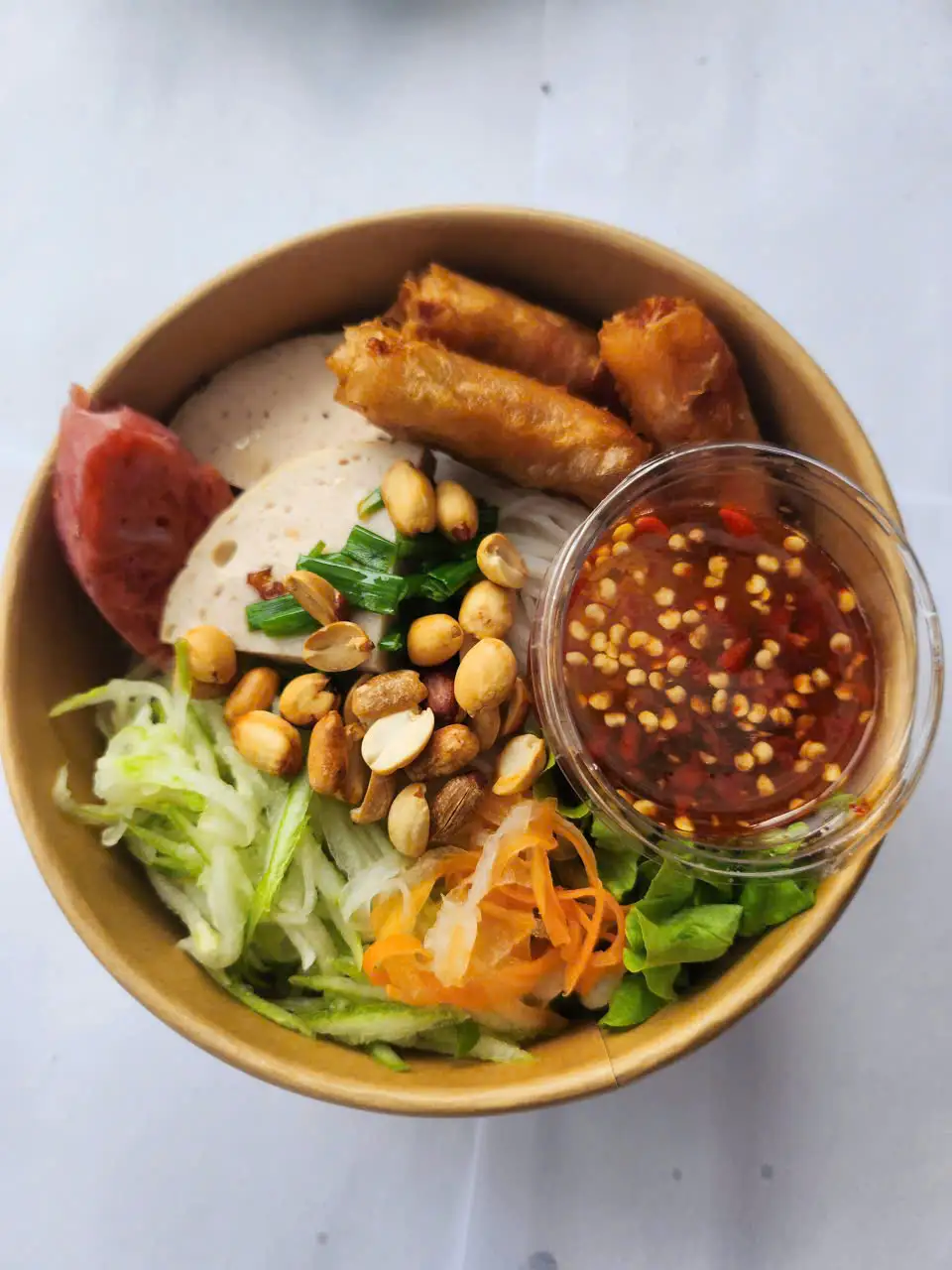 Bún chả giò + nem chua - 100.000 ₫ tại Bếp Nhà Tui - Cơm, Bún Chả Hà Nội & Bò Kho - Trần Quý Cáp