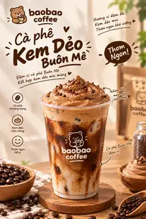 Hình ảnh cafe kem dẻo buôn mê