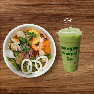 COMBO 1 Bún Thái Cay Siêu Topping + 1 Trà Sữa Thái Xanh - 95.000 ₫ tại Bún Thái Nhà Kem - Huỳnh Tấn Phát