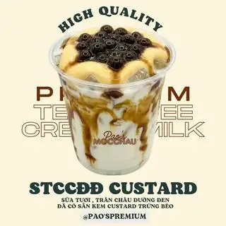 Sữa Tươi Trân Châu Đường Đen Custard Béo - 33.000 ₫ tại Nhà Pao's - Trà Sữa Ô Long Đậm Vị - Cách Mạng Tháng 8