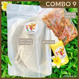 Hình ảnh Combo 9 Bánh Tráng Hành Phi Bơ - Chai Bơ Xịt - Túi Hành Phi Muối Tép