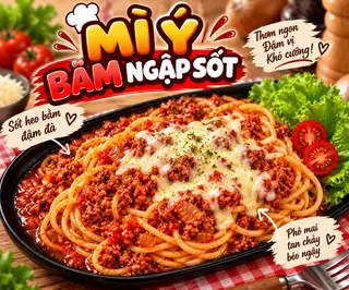Hình ảnh Mì Ý bằm ngập sốt