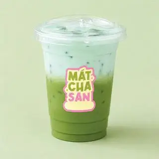 Hình ảnh Fluffy mintcha (kem bạc hà + matcha latte)