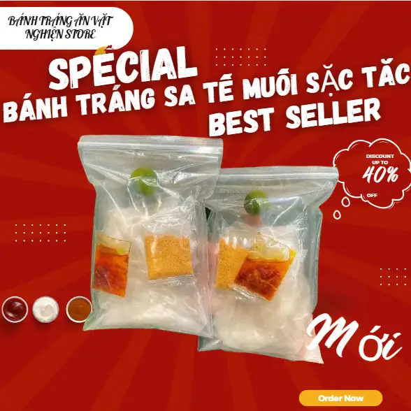 Bánh Tráng Sate Muối Nhuyễn - 15.000 ₫ tại Bánh Tráng Ăn Vặt Nghiện Store - Nguyễn Đình Chiểu