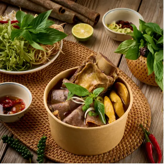 BÚN BÒ SƯỜN BÒ (NẠM + SƯỜN BÒ + CHẢ HEO + BÒ VIÊN) - 80.000 ₫ tại Bún Bò 1991 - Cống Quỳnh