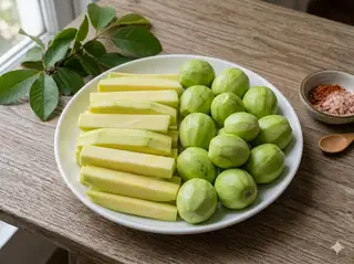 Hình ảnh Xoài và cóc cắt sẵn 350 gram