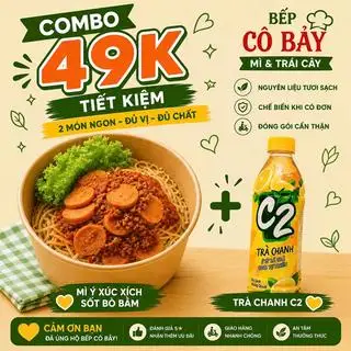 Hình ảnh COMBO 1 (Mì ý bò bằm xúc xích +Nước ngọt