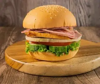 Hình ảnh hamburger thịt chả