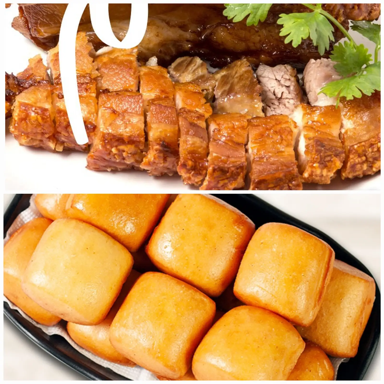Hình ảnh 0,5kg thịt heo quay + 5 cái bánh bao chiên