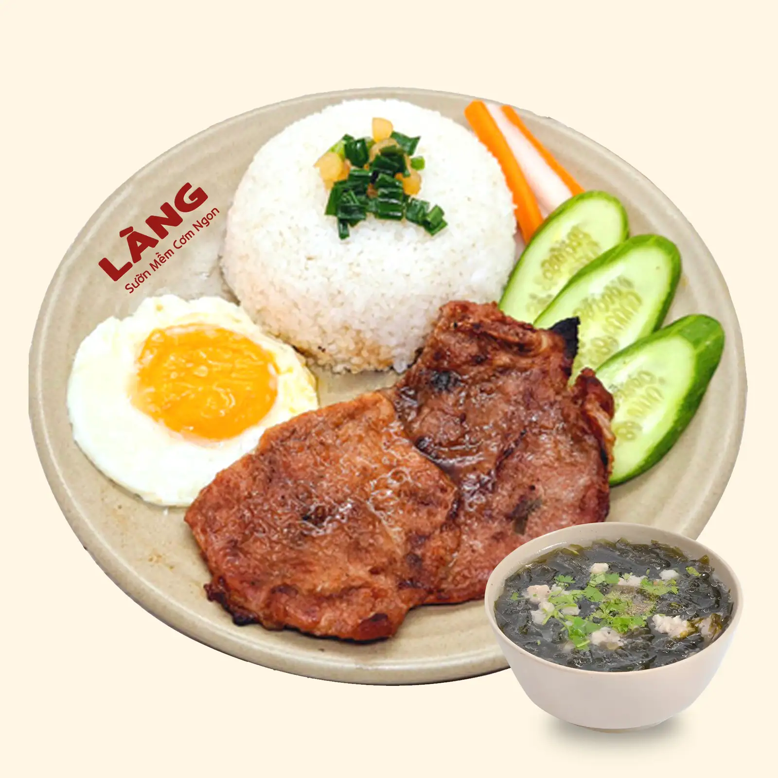 Hình ảnh Cơm Sườn ỐP La - Canh Rong Biển