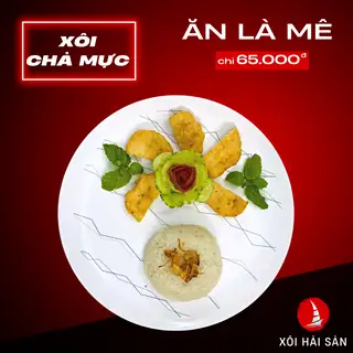 Xôi chả mực giã tay Quảng Ninh - 65.000 ₫ tại Bún Mọc Kim Ngân - Hoàng Sa