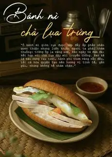 Hình ảnh Bánh mì chả lụa trứng
