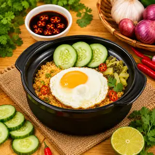 Hình ảnh  Cơm Thố Trứng Ốp La