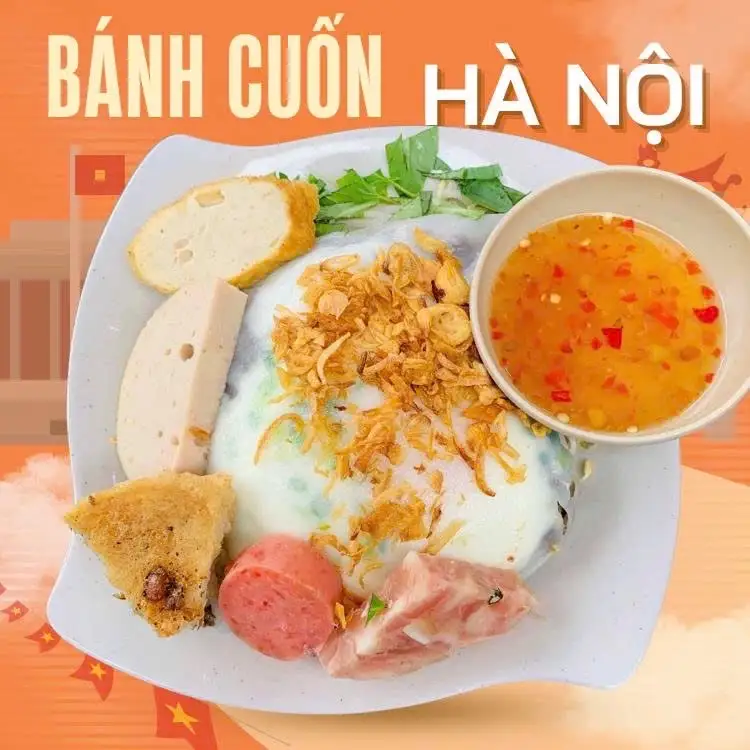 Hình ảnh Đặc Biệt : Bánh Cuốn Trứng Lòng Đào 2 Tôm Nhân Thịt Nấm