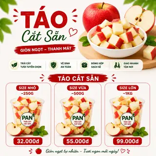 Táo cắt sẵn Size M (500g) - 55.000 ₫ tại PAN - Trái Cây Cắt Sẵn - Lê Văn Quới