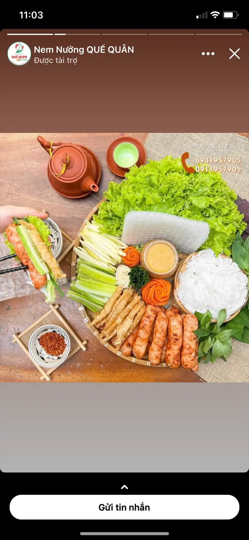 CB3: Phần nem nướng 2 người(tặng món thêm) - 175.000 ₫ tại Nem Nướng Nha Trang 179 - Tân Sơn Nhì