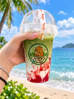 Hình ảnh Matcha latte dâu