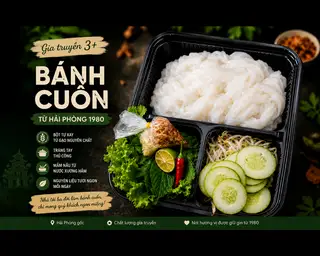 Bánh cuốn không nhân không chả - 34.000 ₫ tại Bánh Cuốn Gia Truyền 3+-Phạm Văn Hai