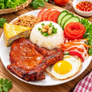 Hình ảnh Cơm tấm sườn bì chả ốp la