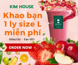 Hình ảnh Khao Bạn 1 Ly Dâu Tây + Táo Mỹ Size L