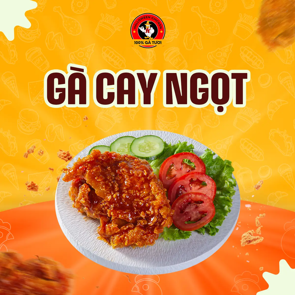 Hình ảnh Gà chiên cay ngọt